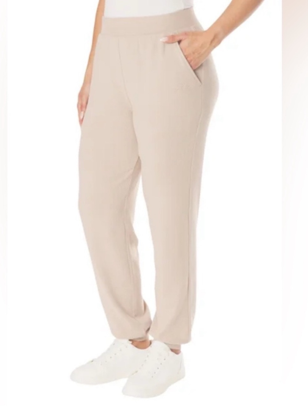 Lazypants Light Beige Elastic-Waist Pull-On Joggers